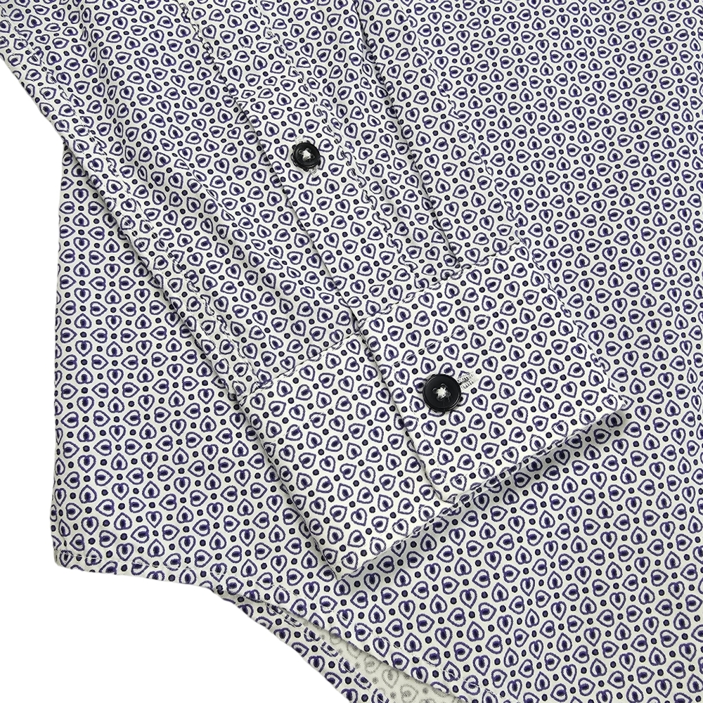 Zara Man Long Sleeve Slim Fit Button Down Shirt Blue White Men's Size Medium - Picture 5 of 15